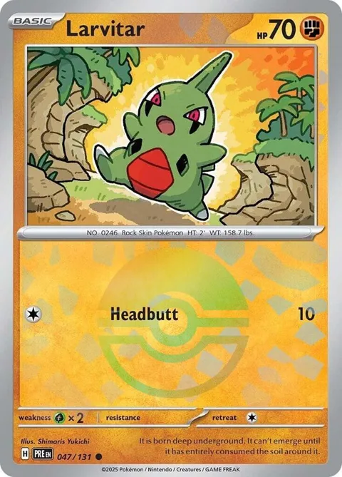 Larvitar Poke Ball Pattern #047/131 Holofoil Pokémon card from Prismatic Evolutions