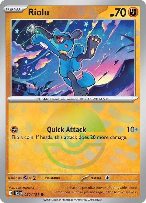 Riolu Poke Ball Pattern #050/131 Holofoil Pokémon card from Prismatic Evolutions