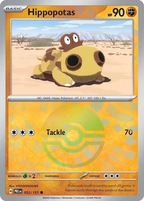 Hippopotas Poke Ball Pattern #052/131 Holofoil Pokémon card from Prismatic Evolutions