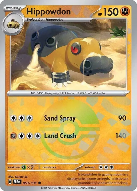 Hippowdon Poke Ball Pattern #053/131 Holofoil Pokémon card from Prismatic Evolutions