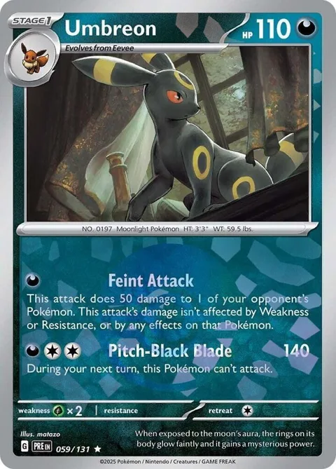 Umbreon Poke Ball Pattern #059/131 Holofoil Pokémon card from Prismatic Evolutions