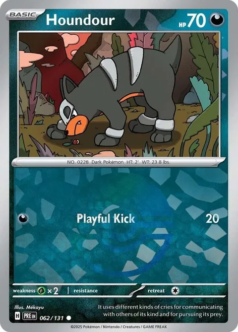 Houndour Poke Ball Pattern #062/131 Holofoil Pokémon card from Prismatic Evolutions
