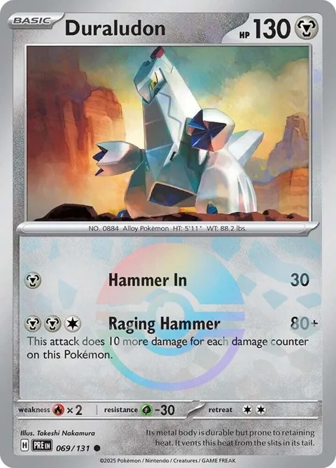 Duraludon Poke Ball Pattern #069/131 Holofoil Pokémon card from Prismatic Evolutions