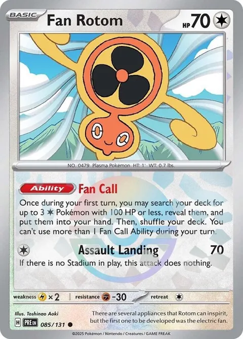 Fan Rotom Poke Ball Pattern #085/131 Holofoil Pokémon card from Prismatic Evolutions