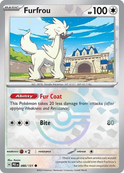 Furfrou Poke Ball Pattern #088/131 Holofoil Pokémon card from Prismatic Evolutions