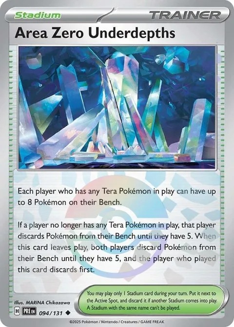 Area Zero Underdepths Poke Ball Pattern #094/131 Holofoil Pokémon card from Prismatic Evolutions