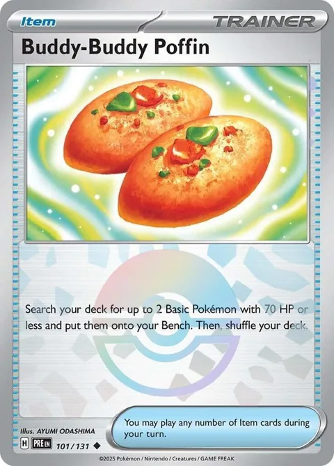 Buddy-Buddy Poffin Poke Ball Pattern #101/131 Holofoil Pokémon card from Prismatic Evolutions