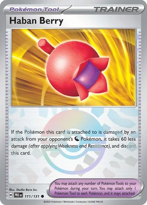 Haban Berry Poke Ball Pattern #111/131 Holofoil Pokémon card from Prismatic Evolutions