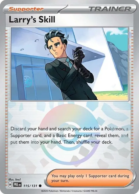 Larry's Skill - 115/131 Poke Ball Pattern #115/131 Holofoil Pokémon card from Prismatic Evolutions