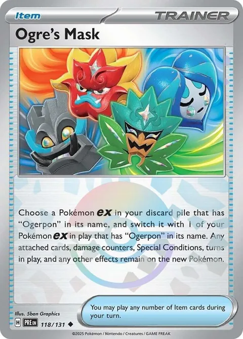 Ogre's Mask Poke Ball Pattern #118/131 Holofoil Pokémon card from Prismatic Evolutions