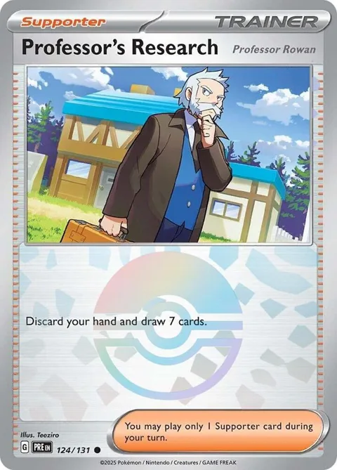 Professor's Research [Professor Rowan] Poke Ball Pattern #124/131 Holofoil Pokémon card from Prismatic Evolutions