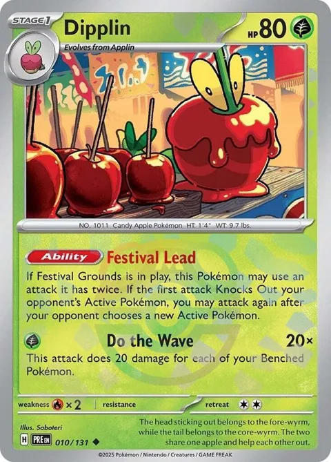 Dipplin Master Ball Pattern #010/131 Holofoil Pokémon card from Prismatic Evolutions