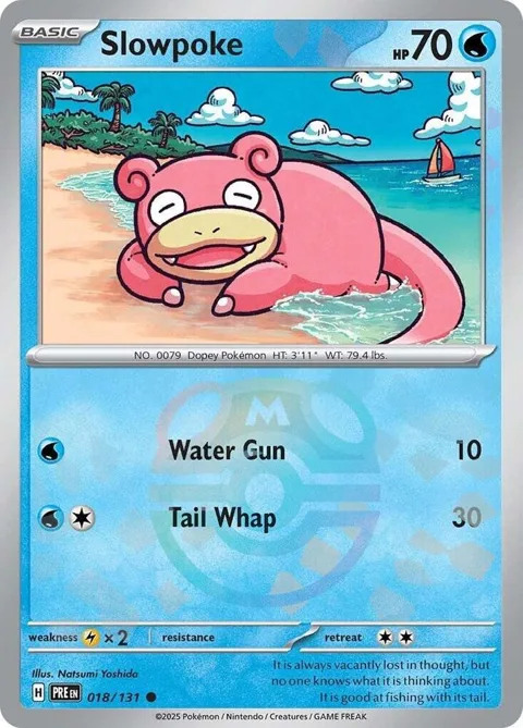 Slowpoke Master Ball Pattern #018/131 Holofoil Pokémon card from Prismatic Evolutions