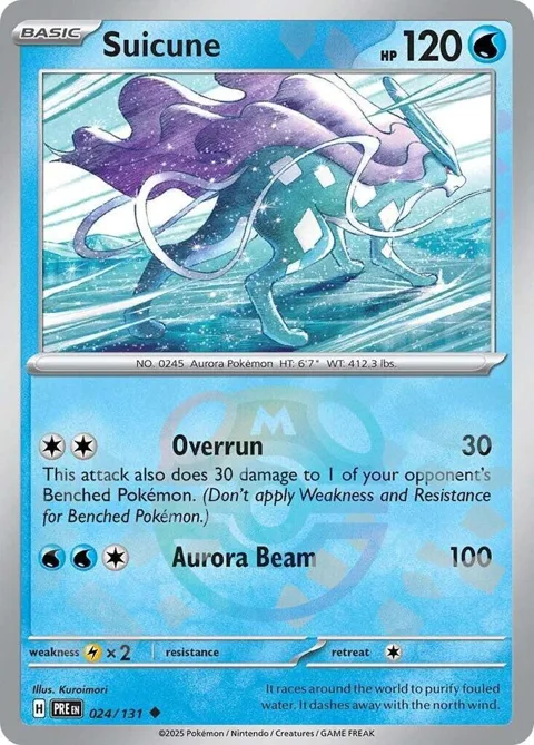 Suicune Master Ball Pattern #024/131 Holofoil Pokémon card from Prismatic Evolutions