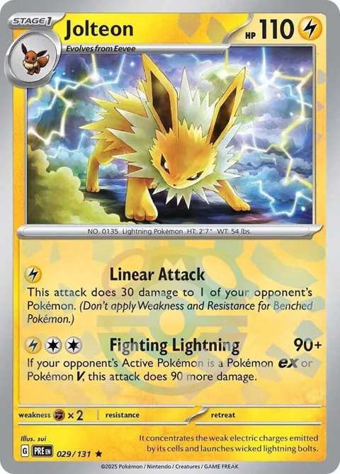 Jolteon Master Ball Pattern #029/131 Holofoil Pokémon card from Prismatic Evolutions