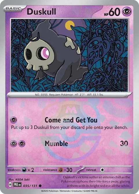 Duskull Master Ball Pattern #035/131 Holofoil Pokémon card from Prismatic Evolutions