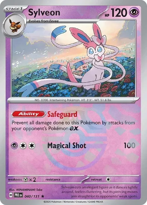 Sylveon Master Ball Pattern #040/131 Holofoil Pokémon card from Prismatic Evolutions