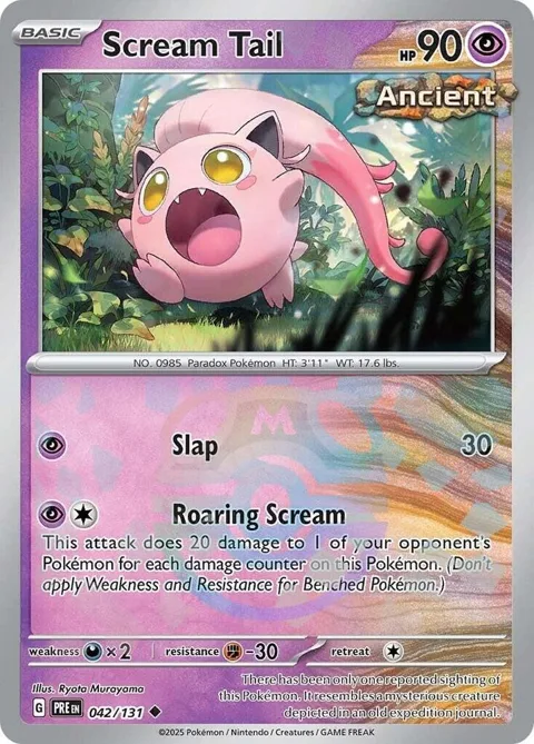 Scream Tail Master Ball Pattern #042/131 Holofoil Pokémon card from Prismatic Evolutions