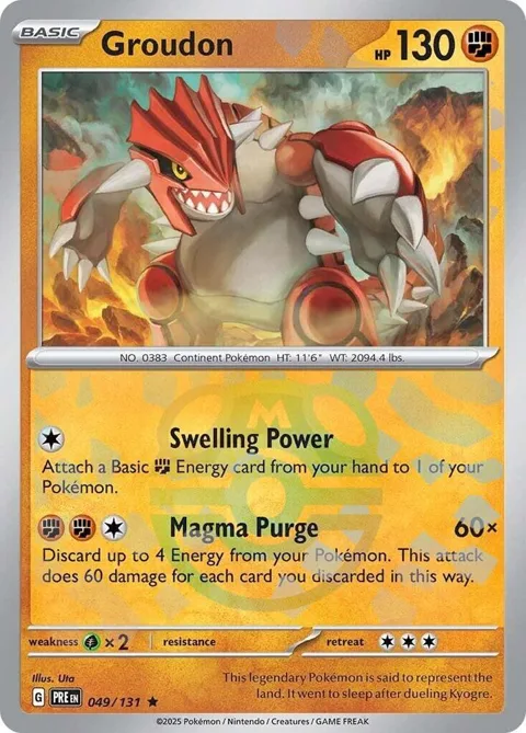 Groudon Master Ball Pattern #049/131 Holofoil Pokémon card from Prismatic Evolutions
