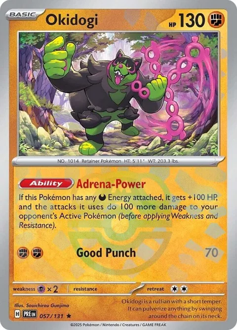 Okidogi Master Ball Pattern #057/131 Holofoil Pokémon card from Prismatic Evolutions
