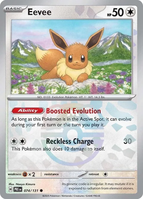 Eevee Master Ball Pattern #074/131 Holofoil Pokémon card from Prismatic Evolutions