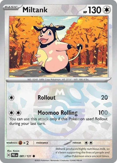 Miltank Master Ball Pattern #081/131 Holofoil Pokémon card from Prismatic Evolutions