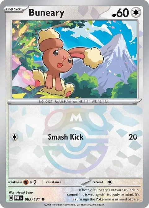 Buneary Master Ball Pattern #083/131 Holofoil Pokémon card from Prismatic Evolutions