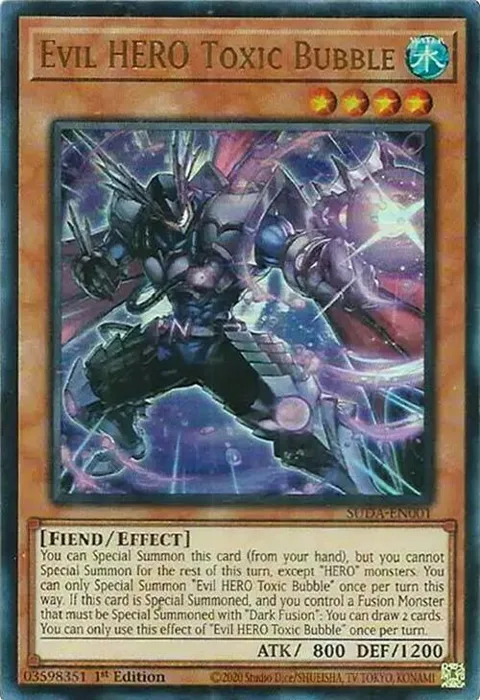 Evil HERO Toxic Bubble SUDA-EN001 Yu-Gi-Oh card from Supreme Darkness