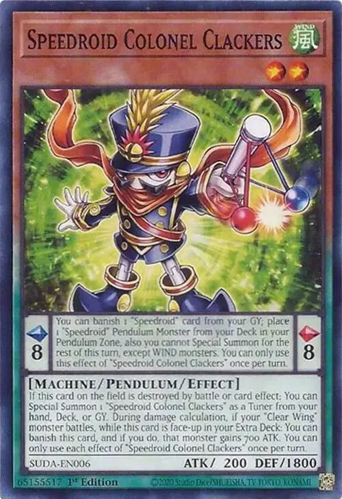 Speedroid Colonel Clackers SUDA-EN006 Yu-Gi-Oh card from Supreme Darkness