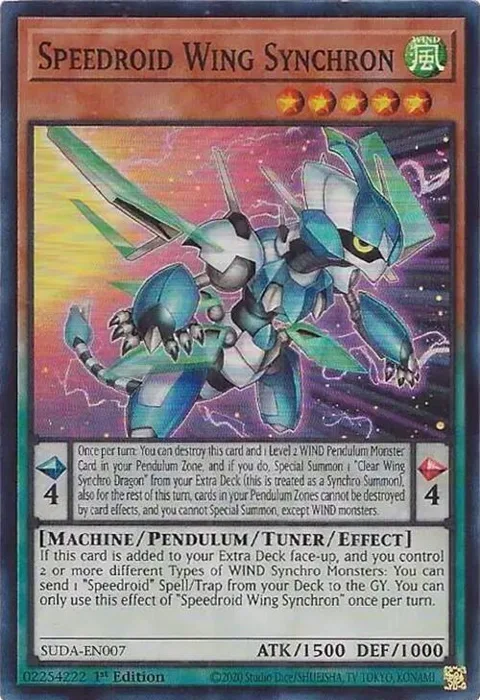 Speedroid Wing Synchron SUDA-EN007 Yu-Gi-Oh card from Supreme Darkness