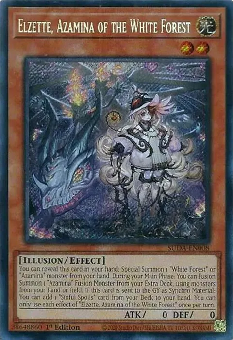 Elzette, Azamina of the White Forest SUDA-EN008 Yu-Gi-Oh card from Supreme Darkness