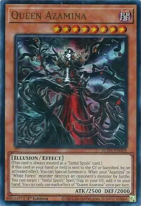 Queen Azamina SUDA-EN009 Yu-Gi-Oh card from Supreme Darkness
