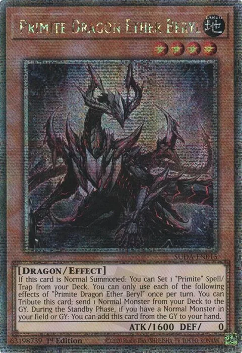 Primite Dragon Ether Beryl Quarter Century Secret Rare SUDA-EN015 Yu-Gi-Oh card from Supreme Darkness