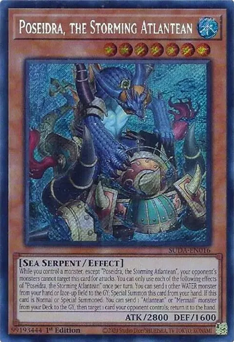 Poseidra, the Storming Atlantean SUDA-EN016 Yu-Gi-Oh card from Supreme Darkness