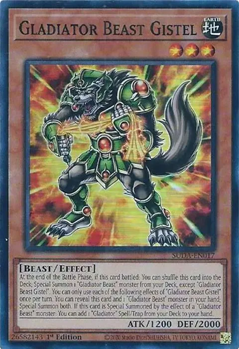 Gladiator Beast Gistel SUDA-EN017 Yu-Gi-Oh card from Supreme Darkness