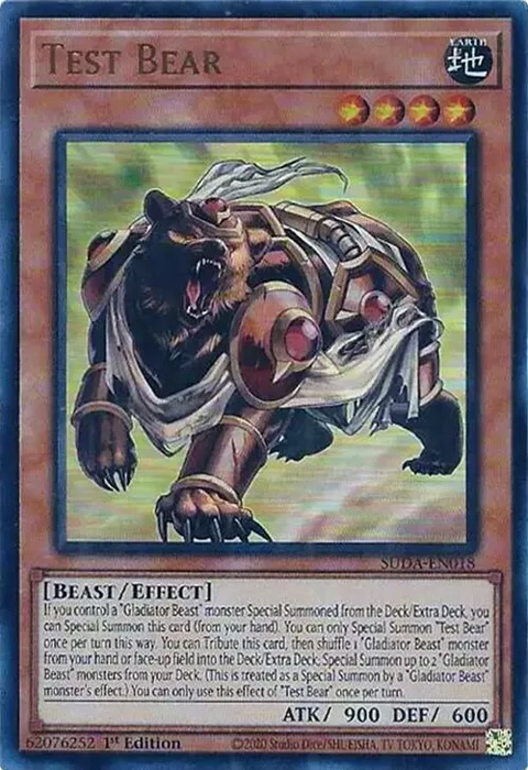 Test Bear SUDA-EN018 Yu-Gi-Oh card from Supreme Darkness