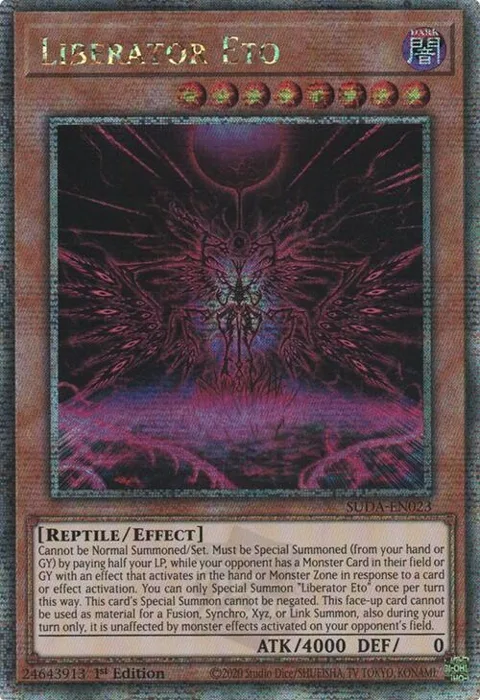 Liberator Eto Quarter Century Secret Rare SUDA-EN023 Yu-Gi-Oh card from Supreme Darkness