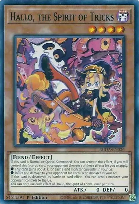 Hallo, the Spirit of Tricks SUDA-EN026 Yu-Gi-Oh card from Supreme Darkness