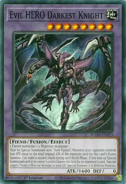 Evil HERO Darkest Knight SUDA-EN033 Yu-Gi-Oh card from Supreme Darkness
