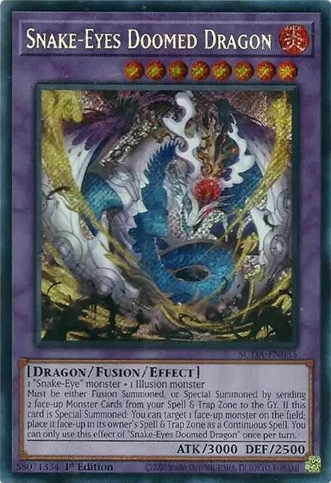 Snake-Eyes Doomed Dragon SUDA-EN035 Yu-Gi-Oh card from Supreme Darkness
