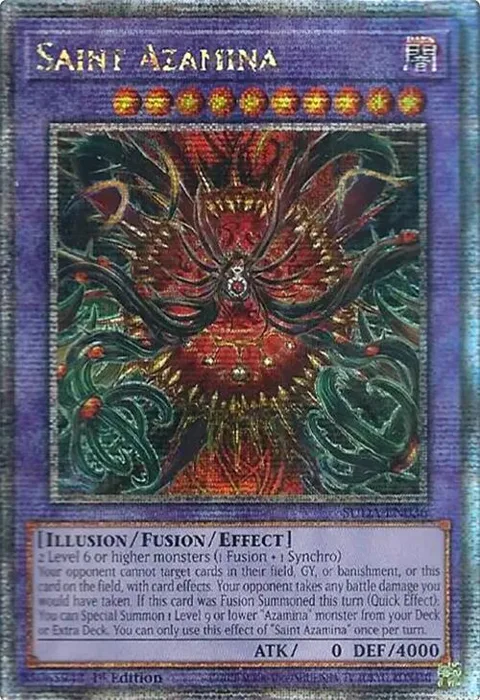 Saint Azamina Quarter Century Secret Rare SUDA-EN036 Yu-Gi-Oh card from Supreme Darkness