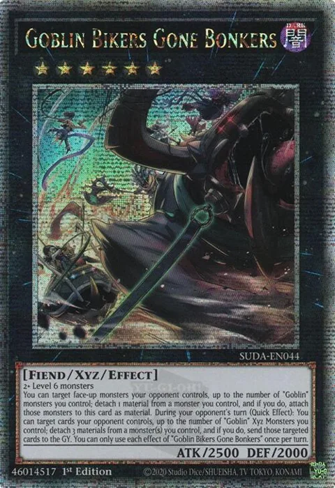 Goblin Bikers Gone Bonkers Quarter Century Secret Rare SUDA-EN044 Yu-Gi-Oh card from Supreme Darkness