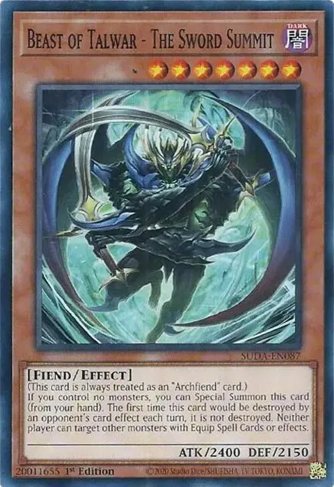Beast of Talwar - The Sword Summit SUDA-EN087 Yu-Gi-Oh card from Supreme Darkness
