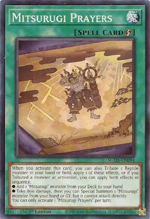 Mitsurugi Prayers SUDA-EN094 Yu-Gi-Oh card from Supreme Darkness