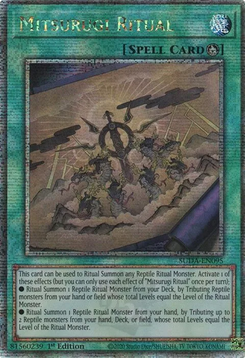 Mitsurugi Ritual Quarter Century Secret Rare SUDA-EN095 Yu-Gi-Oh card from Supreme Darkness