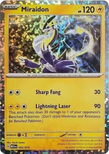 Miraidon #003/015 Holofoil Pokémon card from McDonald's Promos 2024