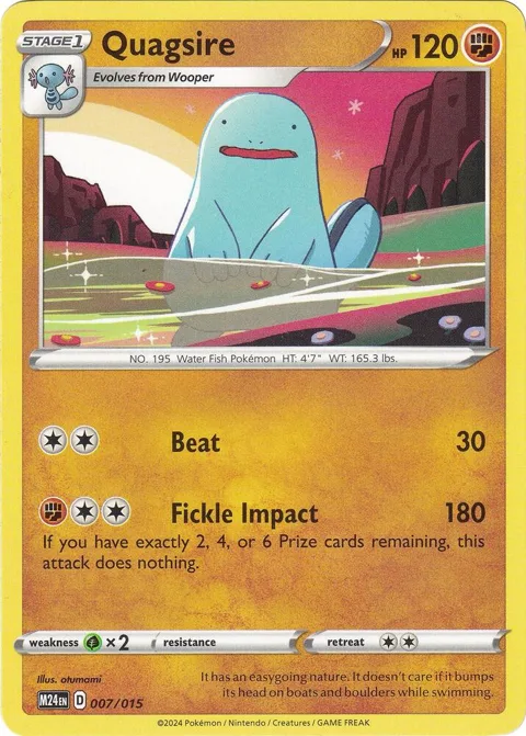 Quagsire #007/015 Pokémon card from McDonald's Promos 2024