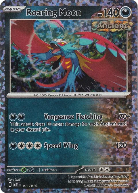 Roaring Moon #011/015 Holofoil Pokémon card from McDonald's Promos 2024