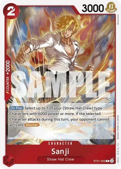 Sanji ST21-003 One Piece card from Starter Deck EX: Gear 5