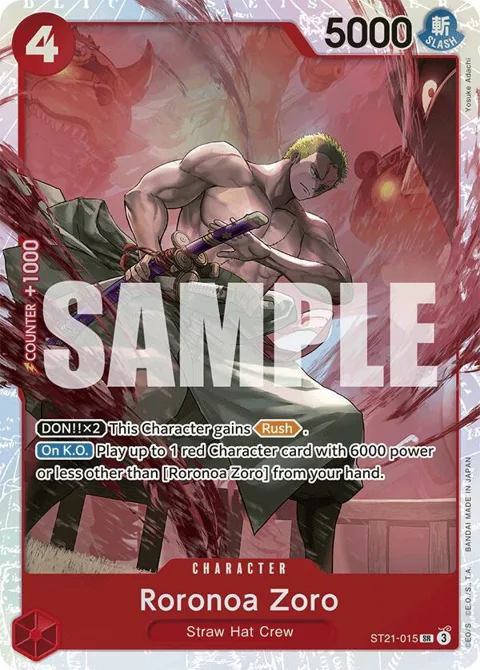 Roronoa Zoro ST21-015 One Piece card from Starter Deck EX: Gear 5